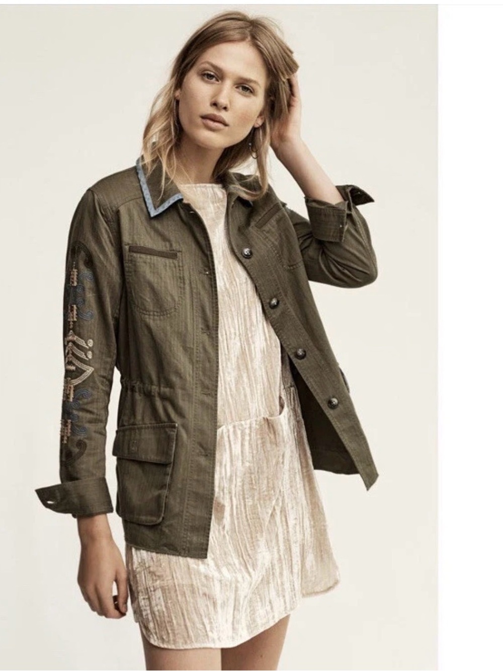Anthropologie Hei Hei Adventurer Olive Army Green Utility Jacket XS